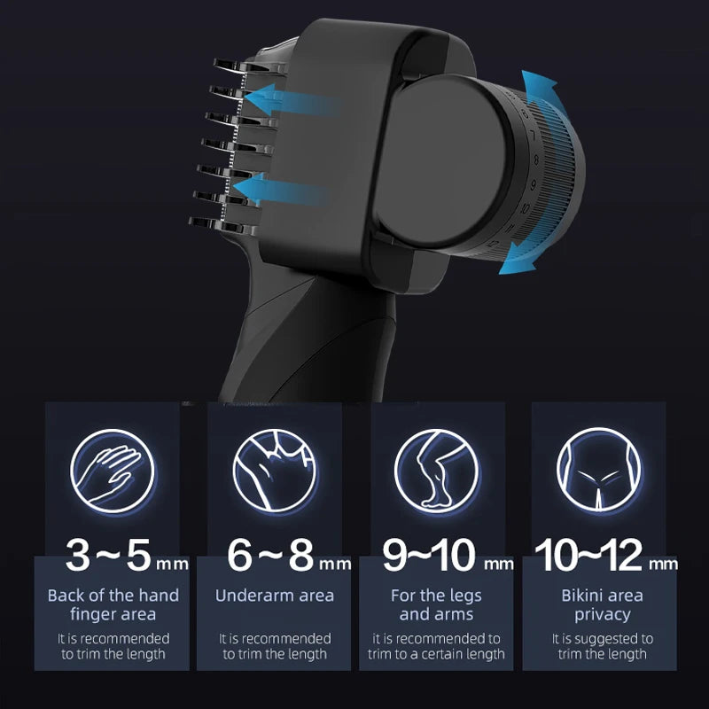 Resuxi New Men's Electric Body Hair Trimmer Multi Functional 3 in 1 Hair Clipper Shaver Set IPX5 Full Body Water Wash Clipper