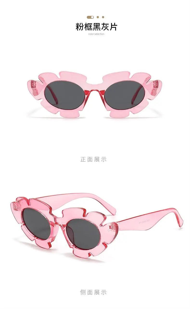 Fashion Cat Eye Candy Colors Sunglasses Women Retro Brand Designer Flower Shape