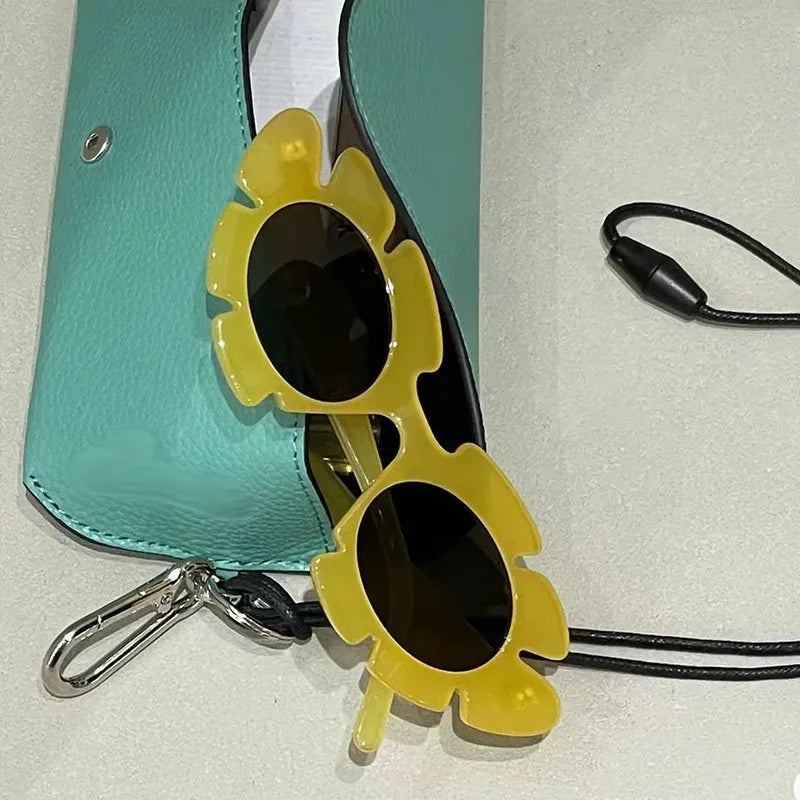 Fashion Cat Eye Candy Colors Sunglasses Women Retro Brand Designer Flower Shape