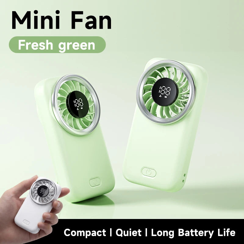 Mini Handheld Turbo Fan 100 Speed Portable USB Rechargeable with LED Digital Display 80000RPM Pocket Fan for Outdoor Travel