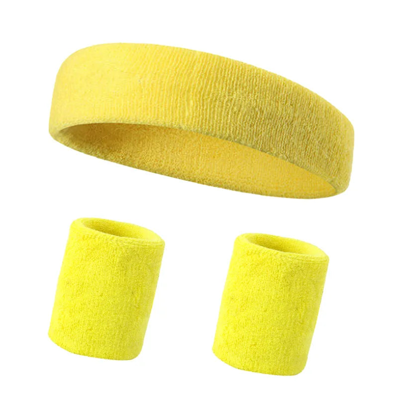 3PCs/set Mens Sports Headband Sweatband Stretch Elastic Outdoor Sport Sweat Headband Wristband Women Gym Running Tennis Headwrap