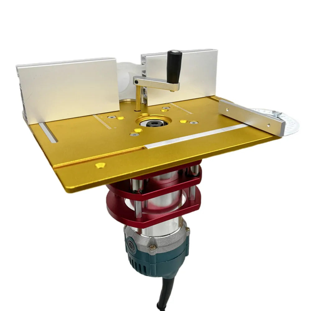 Precision Aluminum Router Lift Kit Hand Crank Router Plate Lifting System Woodworking Router Table Trimmer Engraving Machine