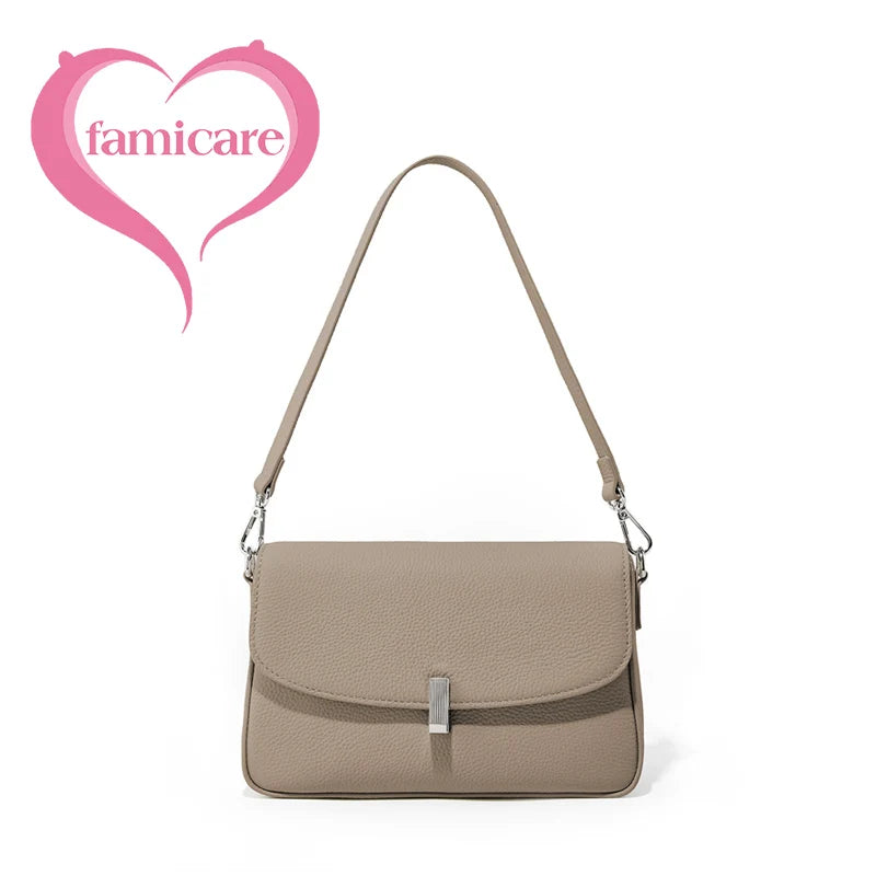 2026 New Women Bag Lady Fashion Box Unerarm Shoulder Bag Female Genuine Leather Stylish Crossbody Messenger Silver Hardwawre