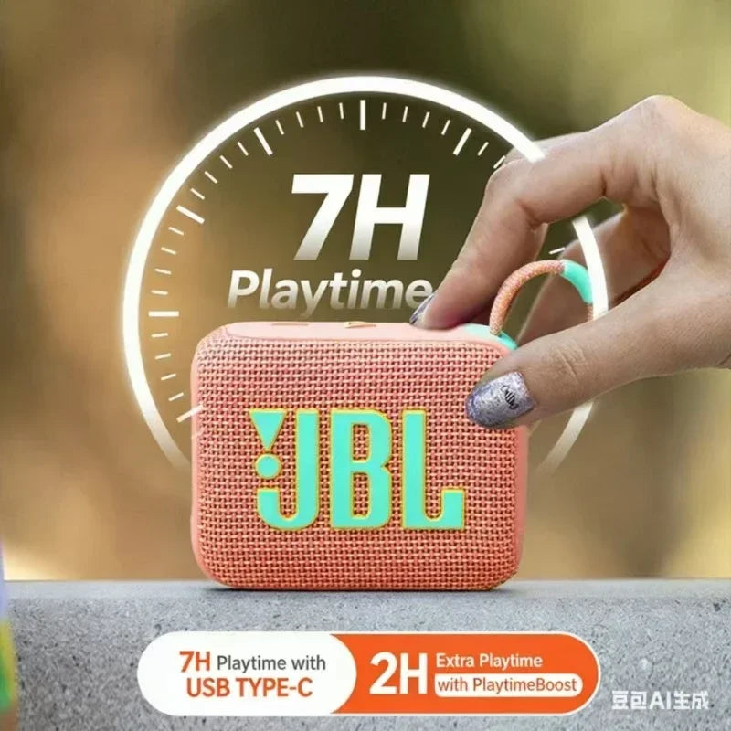 Coluna Mini Bluetooth Sem Fios JBL GO 4 Som Portátil à Prova de Água para Exterior e Casa com Subwoofer
