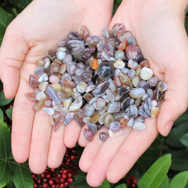 100g Amethyst/Colorful Fluorite/Botswana Agate Semi Tumbled Gemstone Mini Chips 5 - 8mm