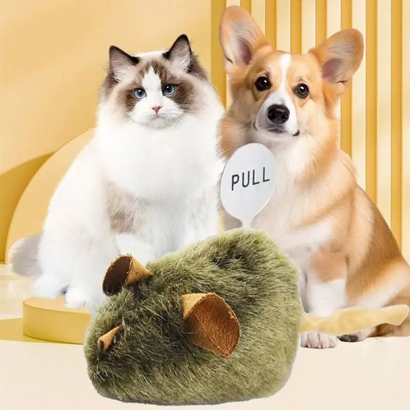 Cat Chew Plush Toy Squeaky Simulated Mouse Chew-resistant Teasing Kitten Toy Interactive Chasing Cute Teeth Grinding Cat Toy
