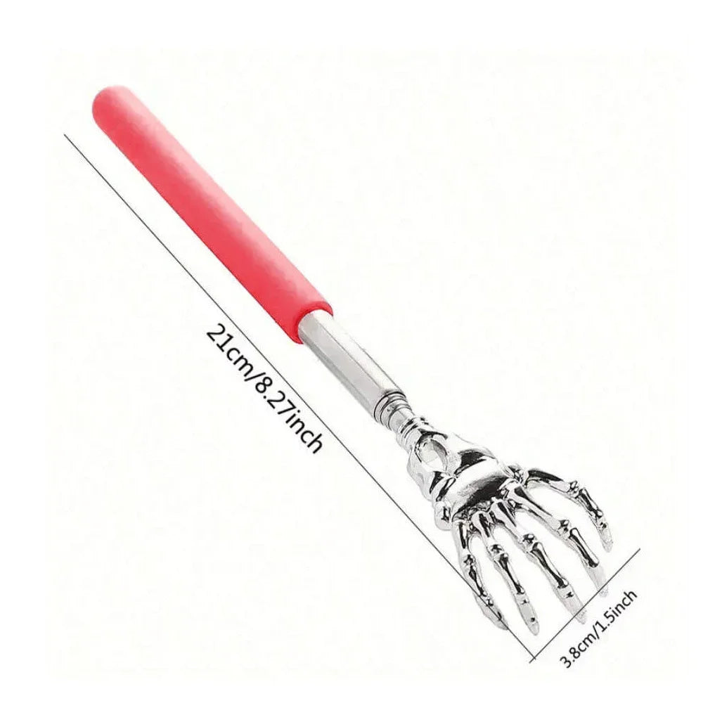 1PC Extendable Back Scratcher Stainless Steel Portable Telescopic Rubber Handle Back Scratchers For Halloween Christmas