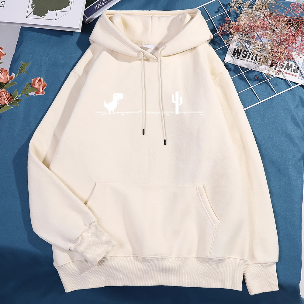 Network Malfunction Little Dinosaur Hoody Men Women New Thicken Pullover Hoodie Cute Pocket Sweatshirt Autumn Warm O-Nec Hoody