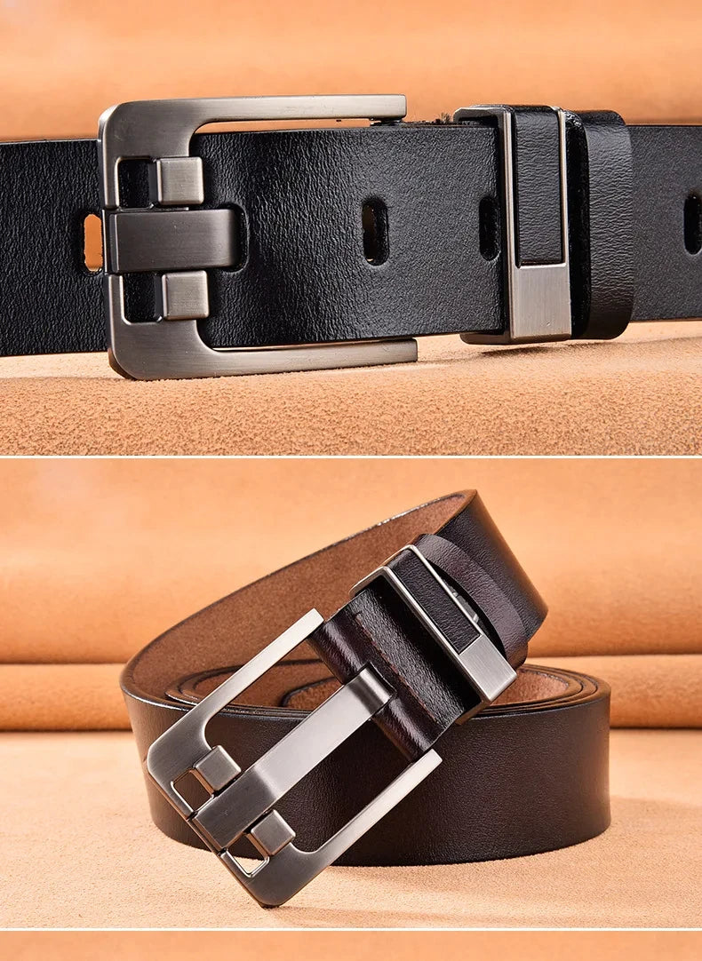 Plus Size 140 150 160 170cm Belt Male Fashion Men's Luxury Designer Cowskin Belts for Jeans Genuine Leather Pin Buckle Belt