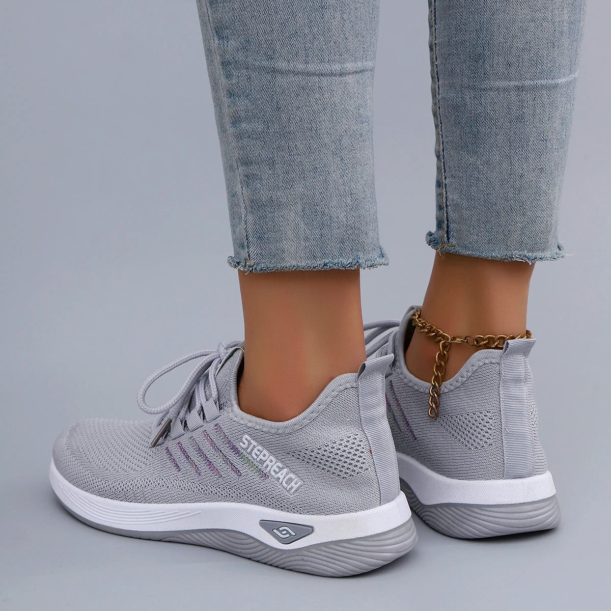 Spring and Autumn New Women's Casual Lace up Comfortable, Breathable, Lightweight and Wear-Resistant Sports Shoes