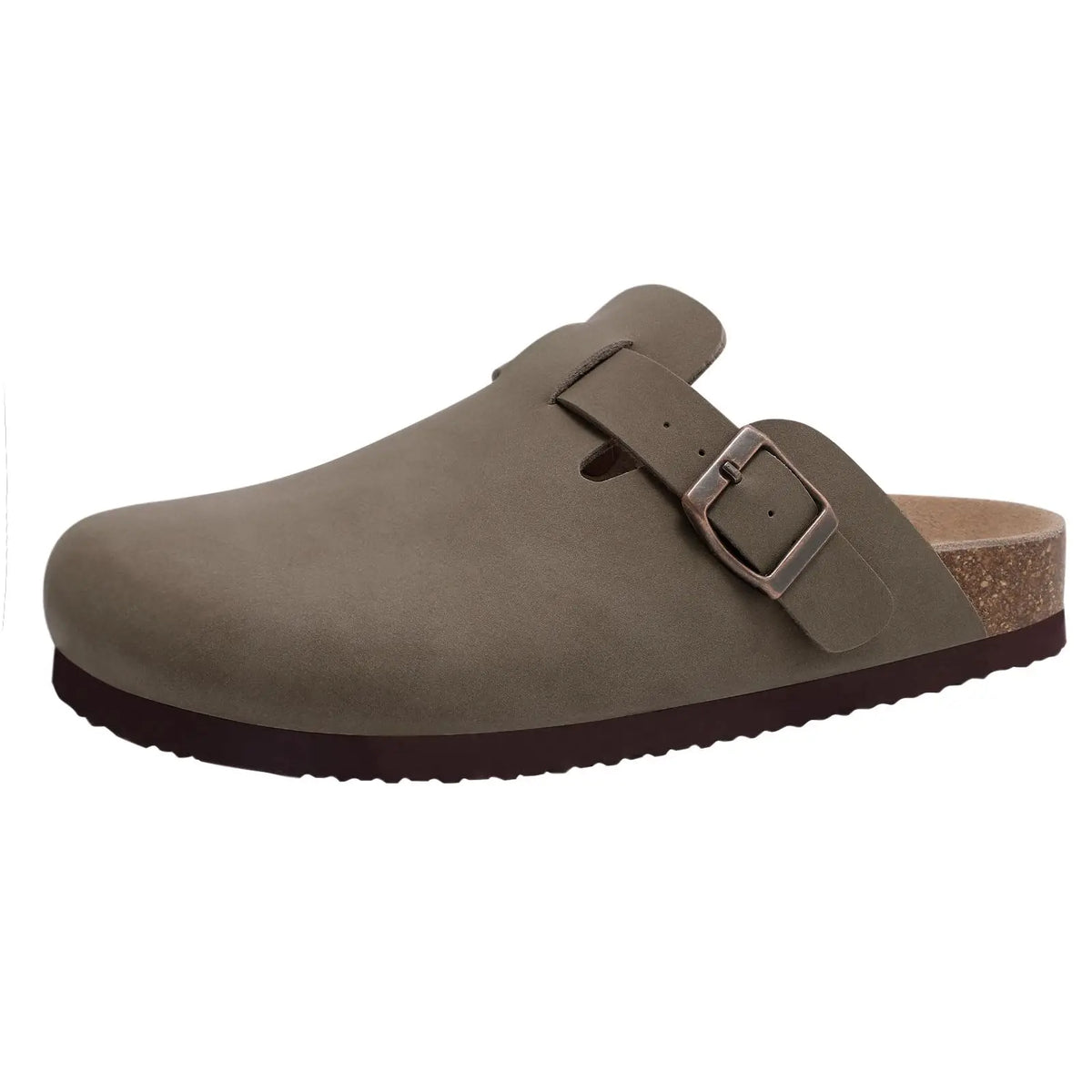 Kidmi Men's Cork Footbed Slide Sandal Slip On Sandals  Women Cork Sandals Nonslip Beach Sandals Female Adjustable Buckle Slides