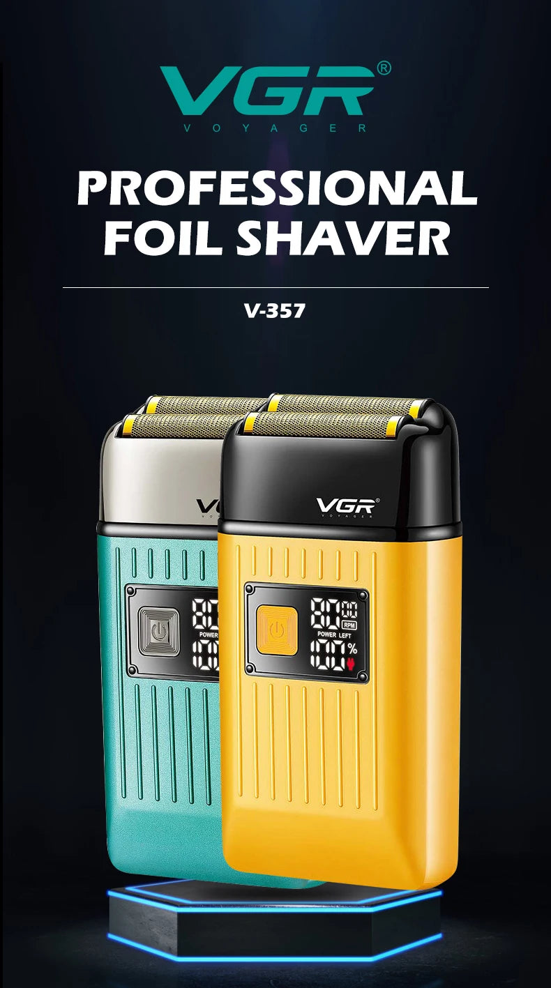 VGR Men's Razor IPX6 Body Wash Professional Intelligent Digital Display Multi-Functional Shaving Sculpting Hair Trimmer V-357