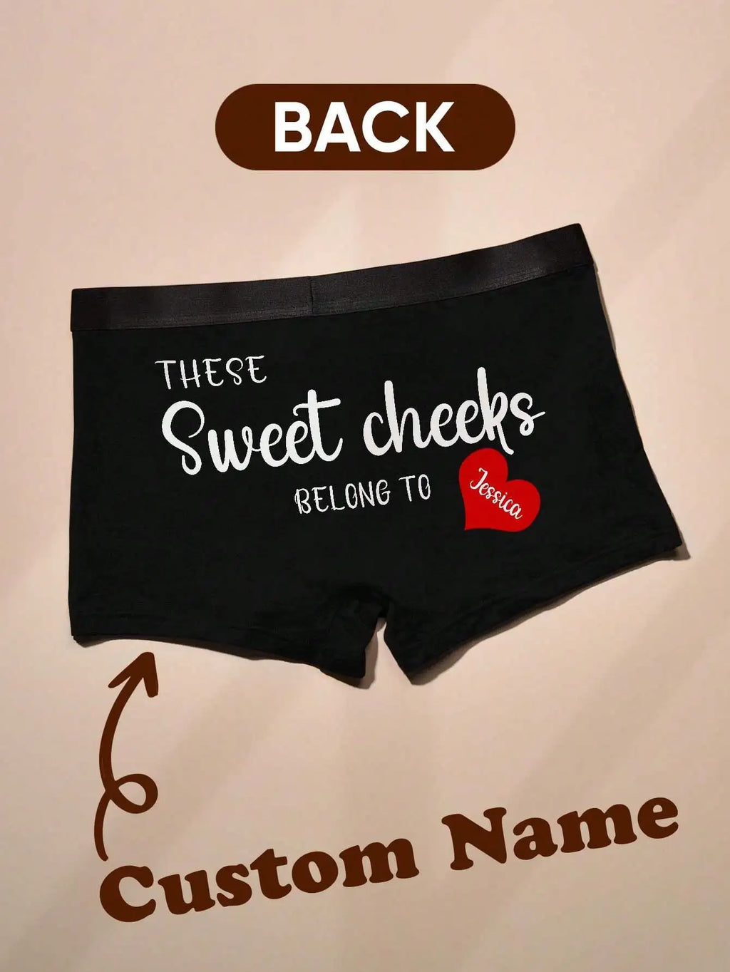 Custom Name Boxers for Men Personalized Cotton Boxer Briefs with Name on Back Gift for Him Husband Boyfriend Birthday Valentine