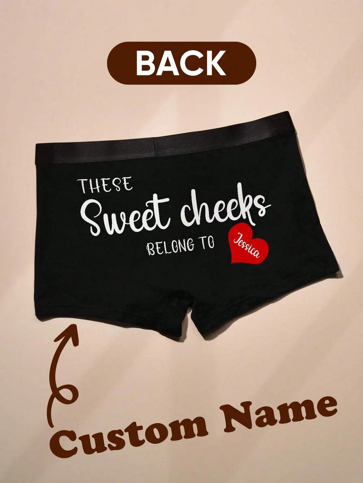 Custom Name Boxers for Men Personalized Cotton Boxer Briefs with Name on Back Gift for Him Husband Boyfriend Birthday Valentine