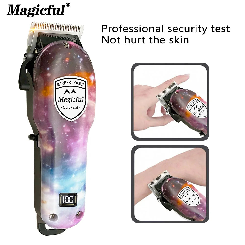 Magicful Hair Trimmer For Men Fashion Professional Hair Rechargeable Li-ion Battery Shavihaving Adjustable Electric Hair Clipper