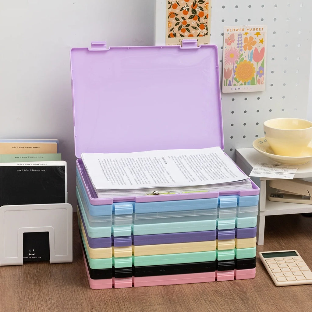 【Multifunctional 2-In-1】A4 Folder Clipboard Writing Board Test Paper Storage Document File Frame