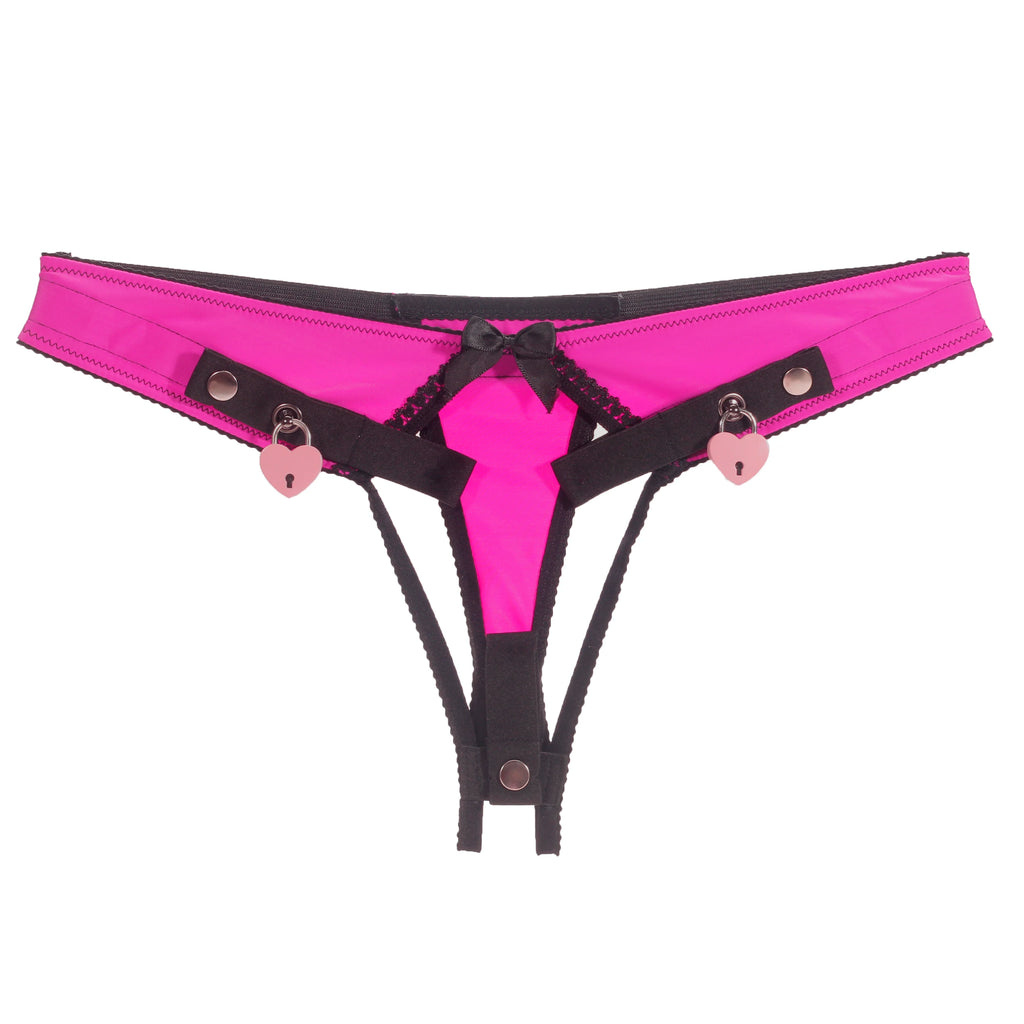 Sissy Training Pink ADJUSTABLE G-STRING For Fufu Clip, Chastiry Panties, Anti-Falling Harness for Male Chastity Cage