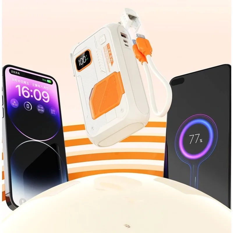 22.5W 20000mAh Power Bank with AC Plug Super Fast Charging Wireless Charging Compact and Portable Mobile Power Supply