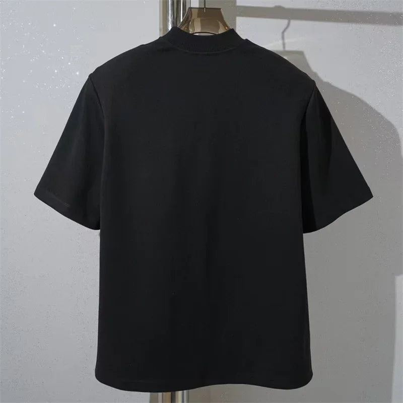 Women's t-shirt New letter embroidered round neck pullover for summer 2025 Couple style fit loose Cotton blend short sleeved top