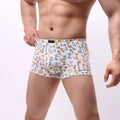 Cartoon Print Boxer Shorts Men Breathable 100% Cotton Funny Boxers Comic Style Men's Underwear Novelty Gift Underpants U Convex