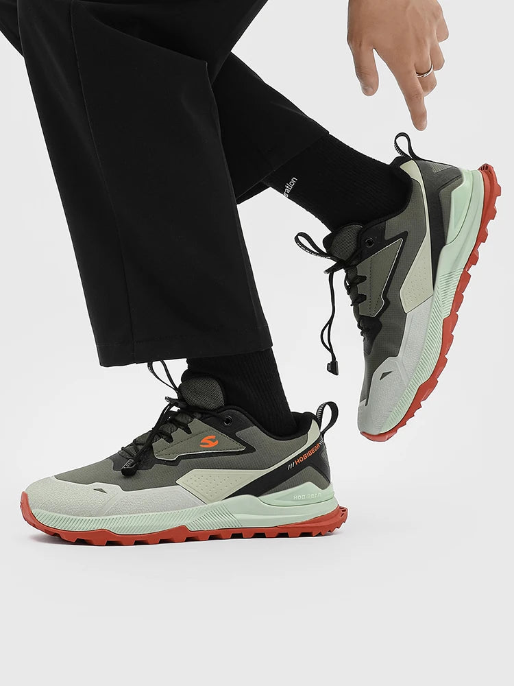 HOBIBEAR Hiking Walking Shoes for Men Women Elastic Band Non Slip Sneakers Comfortable Outdoor Travel Running Shoes