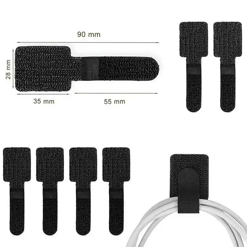 Ties Fastening Wire Reusable Cable Organizer Cord Rope Holder Self Adhesive Adjustable Cord Organizer Straps Desk Management