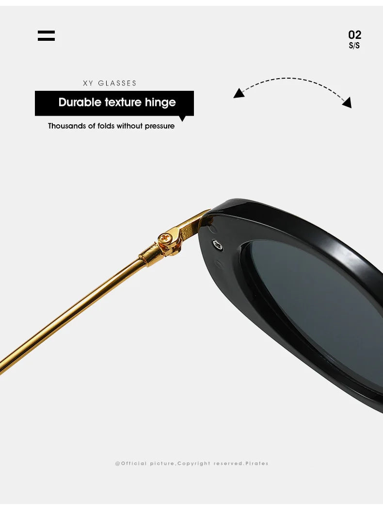 Fashion Small Oval Sunglasses Women Europe Popular Ins Cool Blogger Uv400 Sun Glasses Brand Designer