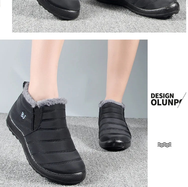 Snow Women Boots Fashion Unisex Shoes Slip On Platform Shoes For Women Ankle Boots Waterproof Plush Winter Shoes Botas Mujer