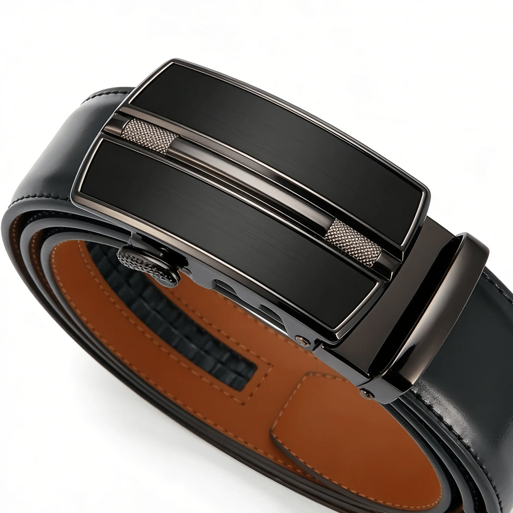 Men's Automatic Genuine Leather Luxury Belt Metal Automatic Buckle Male Waistband Designer High Quality Black Brown Waist Belts