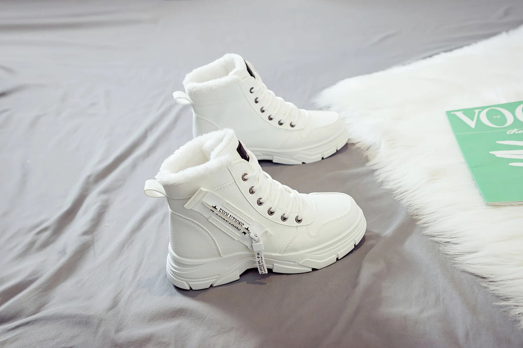Botins de Senhora, Botins Curtos, Botas de Inverno com Forro Espesso e Isolamento, Elegantes e Versáteis, Botas de Inverno de Sola Grossa