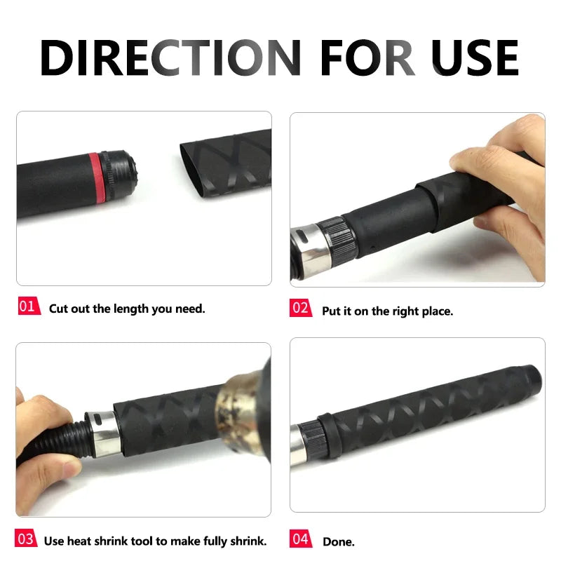 1/1.6m Anti-slip Fishing Rod Heat Shrink Tube ID15 18 20 22 25 28 30 35 40 45 50 60mm Waterproof Handle Bar Protect Wrap Cover