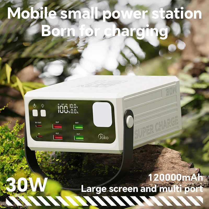 120000mAh Power Bank PD 30W Large Capacity Battery  Pack Fast Charge Portable Spare Auxiliary Battery With LCD Powerbanks Pack