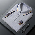 summer Men's Casual Embroidery Short Sleeve Polo Shirt New Fashion Solid Color Top