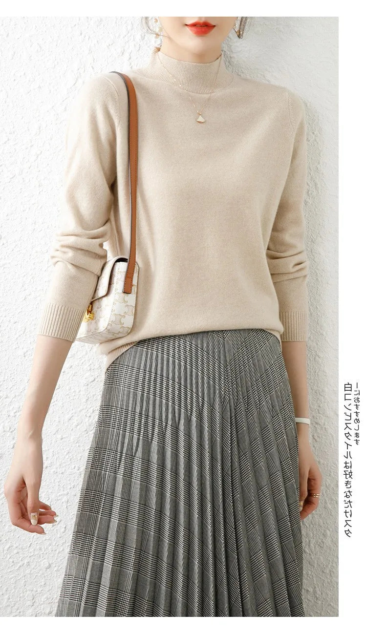 Autumn Winter Bottom Turtleneck Sweaters Women Fashion Chic Pullover Slim Long Sleeve Knitted Jumpers Soft Warm Pull Femme Top