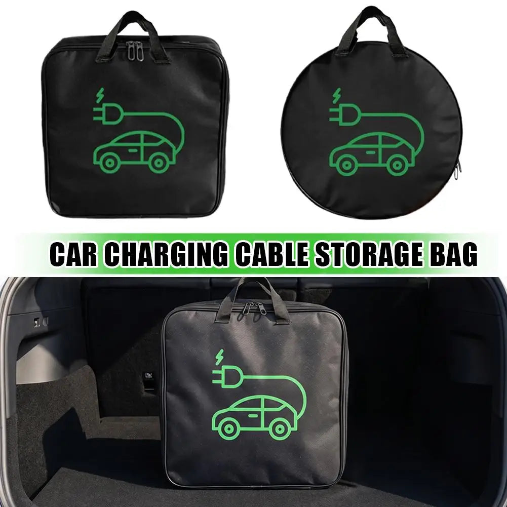 Electric Vehicle Charging Cable Bag Car Charger Cable Storage Bag Auto Trunk Organizer Scratch-Resistant Charger Cable Bag