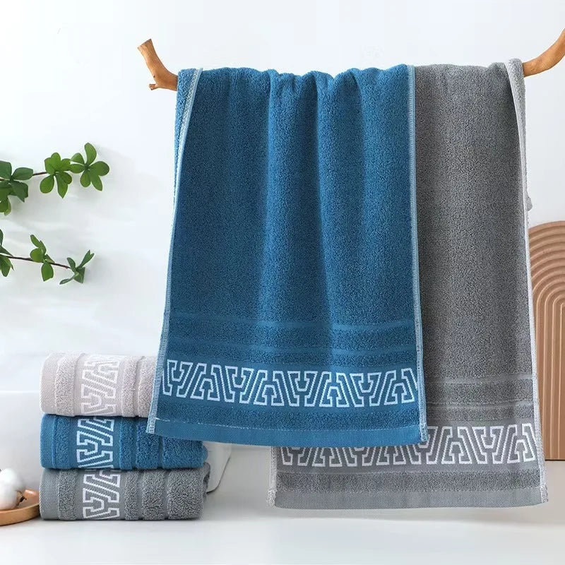 Household Large Face Towel, Absorbent Non Shedding Face Towel, Simple Geometric Striped Face Dry Hair Towel, Travel Towel