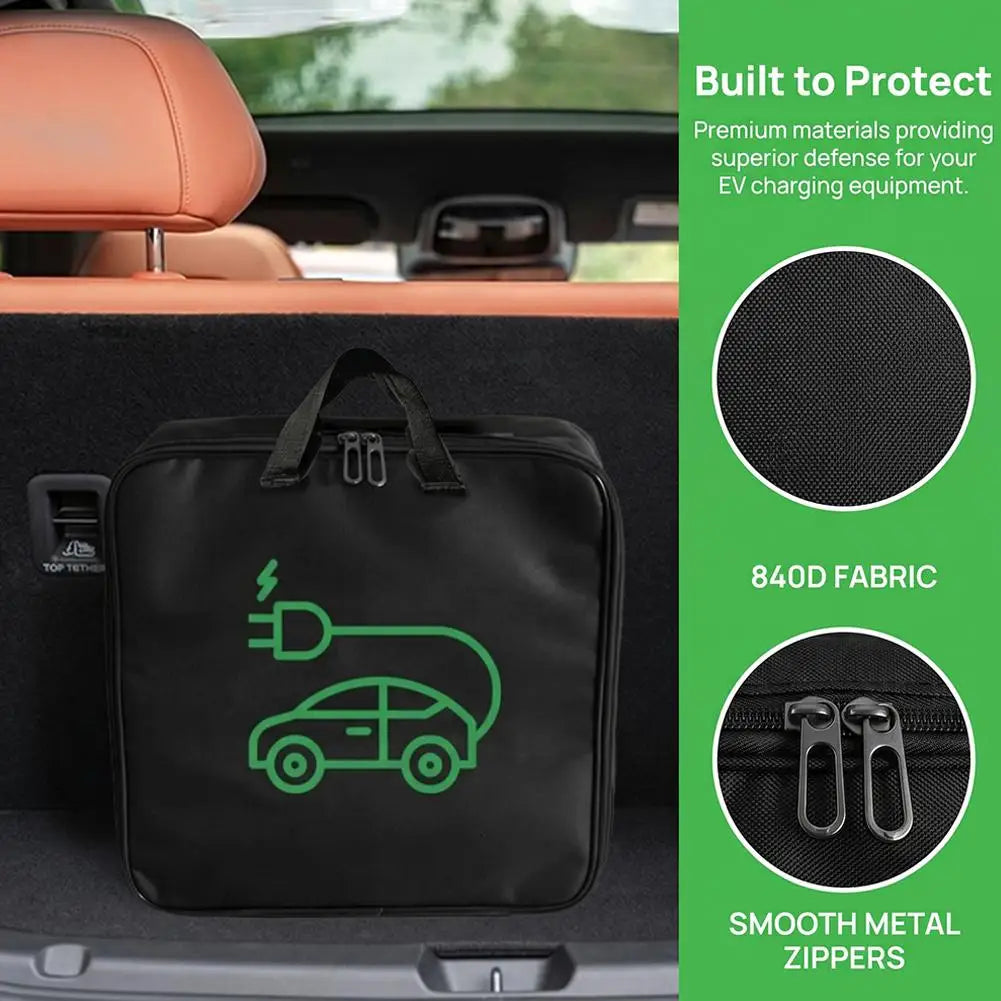 Electric Vehicle Charging Cable Bag Car Charger Cable Storage Bag Auto Trunk Organizer Scratch-Resistant Charger Cable Bag