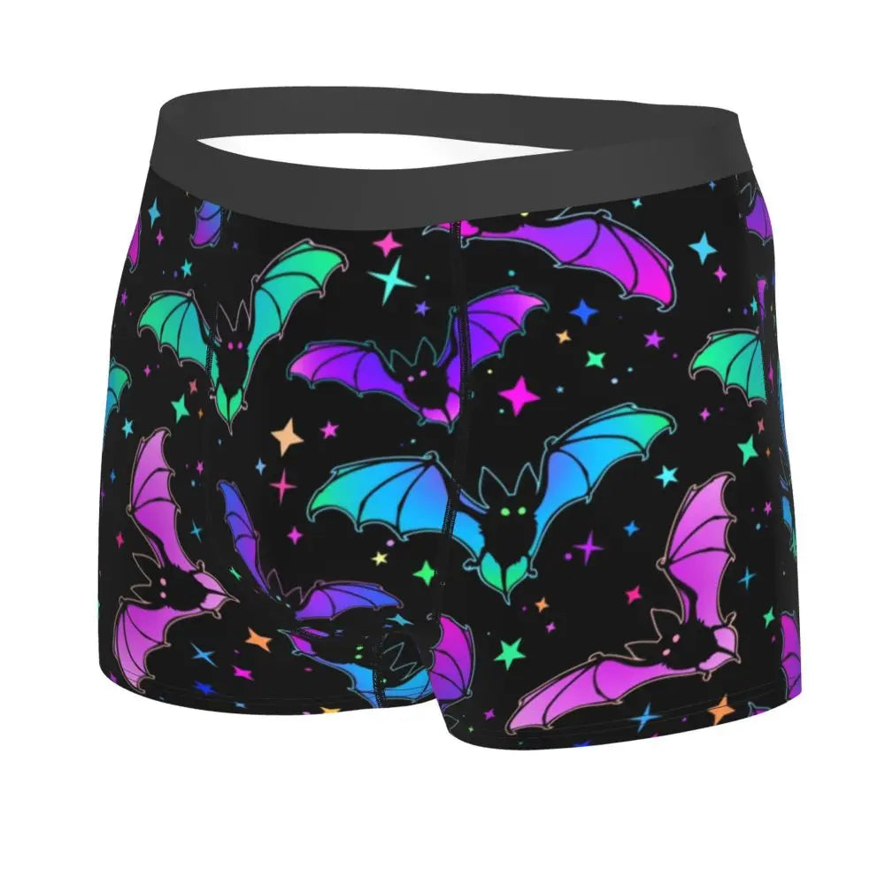 Men's Bats and Star Gothic Pattern Underwear Halloween Fashion Boxer Briefs Shorts Panties Homme Breathable Underpants S-XXL