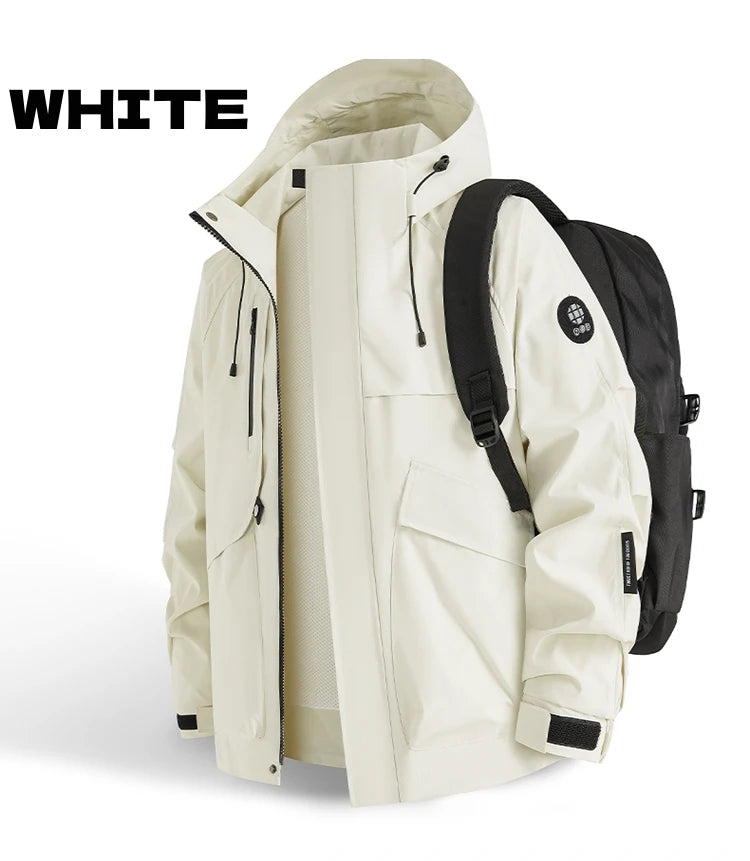 New Men's Mountaineering Jacket Windproof Waterproof Hiking Jackets for Men Fashion Hip Hop Design Casual Oversize Outdoors Coat