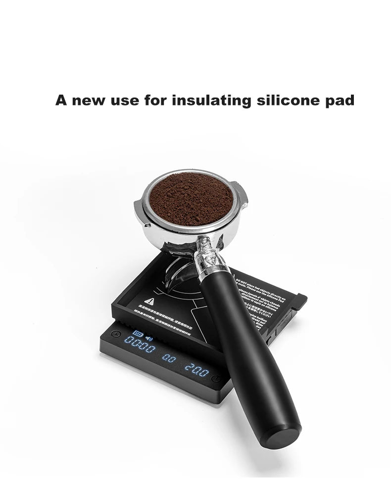 TIMEMORE Scale Black Mirror Mini Pour over Espresso Scale With Brewing Flow Rate and Heat Insulation Pad Electronic Coffee Scale