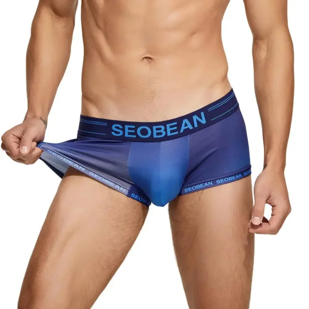 Sexy Low-waist Mens Underwear Boxers Gradient Color Underpants Boxer Shorts Male Panties Boxershorts underwear men boxer hombre