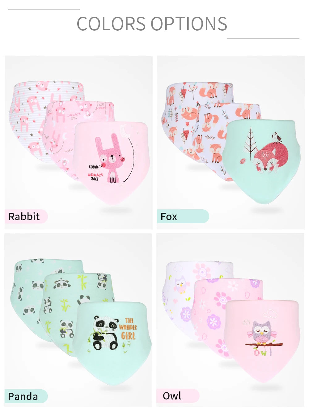INSULAR Newly Baby Bibs 3pcs Baby Bandana Bib Cotton Babadores Infant Towel For Boys And Girls Baby Clothing Infant Accessories