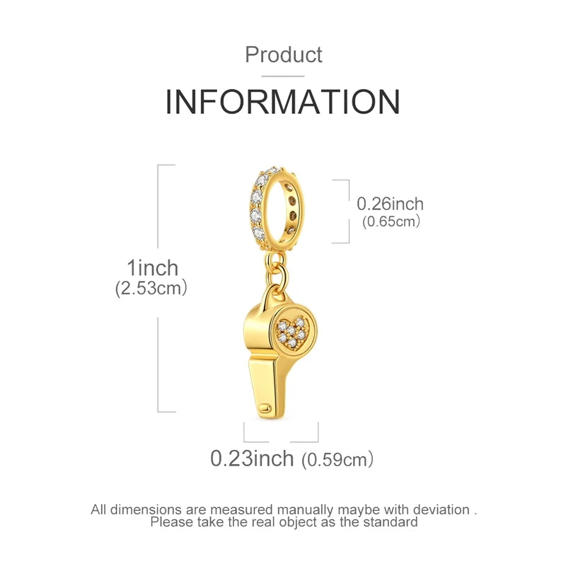 Original 925 Sterling Silver Charm Bead Golden Series Zircon Pendant Fit Original Bracelet Necklace For Women DIY Jewelry Gift