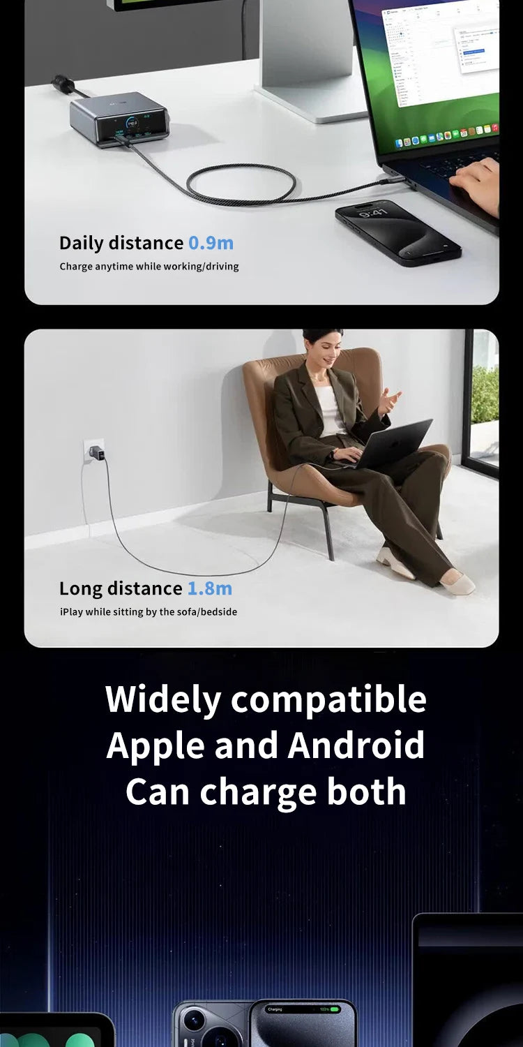 Anker Prime USB C to USB C Cable, 240W 3ft 6ft Fast Charging USB C Cable, Upcycled-Braided Nylon With 100-Year Bend Durability