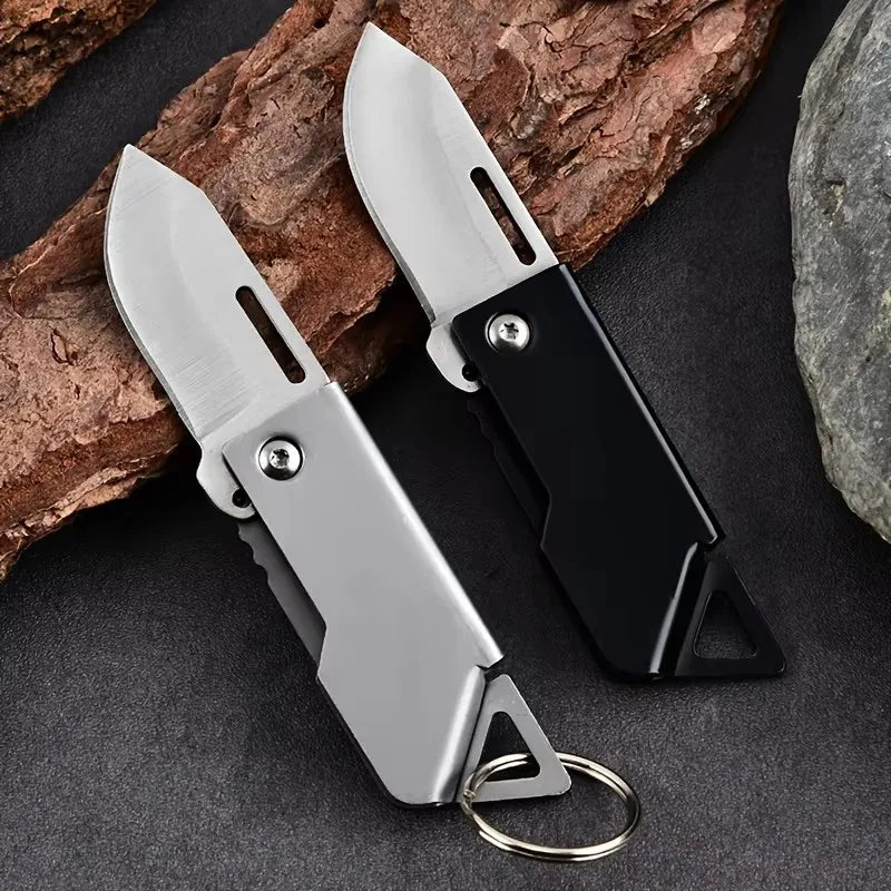 Small Steel Cannon Outdoor Folding Knife D2 Steel Mini Portable Open Box Disassembly Express Keychain Pendant