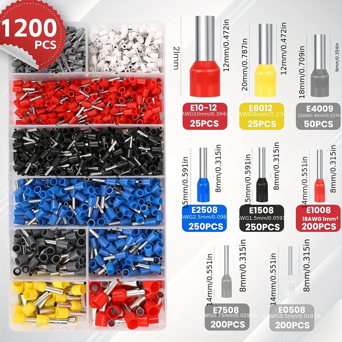 Self-adjustable Ratchet Wire Crimping Tool Kit Crimper Plier Set with 400pcs 1200pcs Wire Terminals Crimping Connectors