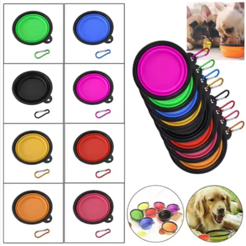 Durable TPR Portable Pet Food Bowl for Cats And Dogs Silicone Collapsible Travel Outdoor Water Food Bowl for Pets