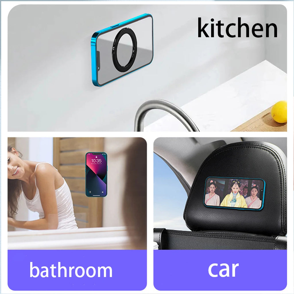 For MagSafe Magnetic Ring Holder Adhesive Strong Magnet Cellphone Wall Mount Mobile Phone Tablet Stand for IPhone 15 Pro IPad