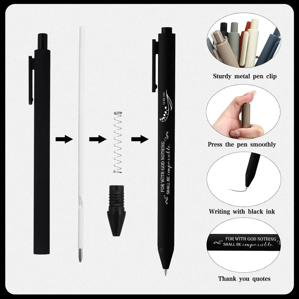 10/20/30 Pcs Set of Inspirational Christian Pens Bulk Religious Gifts: Bible Verse Ballpoint Pens Scripture Gifts
