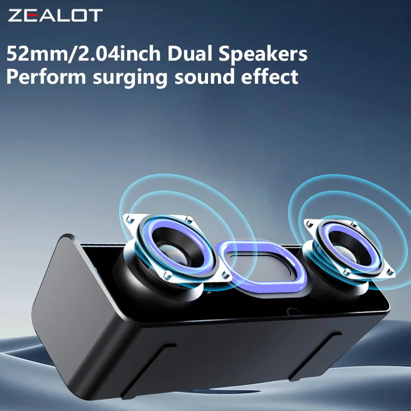 ZEALOT S72 20W Wireless Speakers, Dual Pairing, RGB light, 3000mAh Battery, Charging Cable, Booming bass.